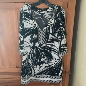 BCBG Maxazria black/white patterned dress